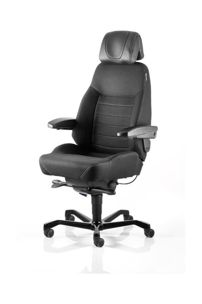 Stunden Stuhl Executive White Line Stoff Schwarz s jpg